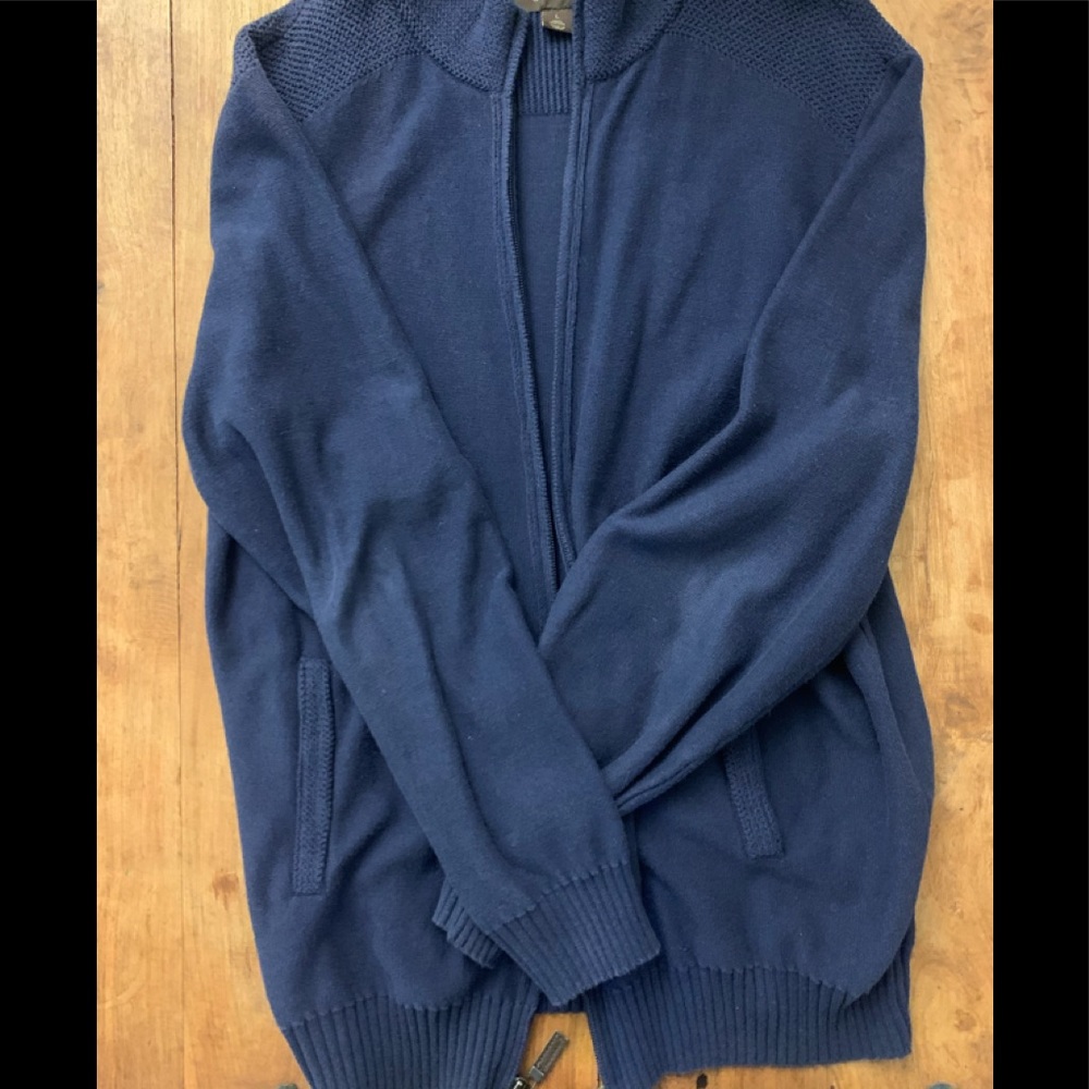 NWOT Tasso Elba 100%cotton zip up sweater - blue